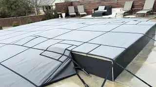 Custom Up and Over Super C mesh pool cover. 