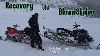 Blown Skidoo recovery in Clemina Creek