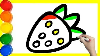 How to Draw and Color a Strawberry, #Strawberry Coloring Pages for kids Learn, KS ART