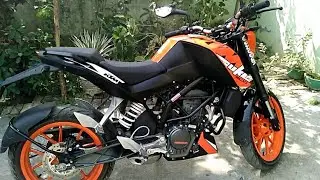 KTM Duke 200 Exhaust Sound | KTM Duke 200 - Orange Colour 2017 Variant Walk Around