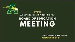 Amherst Board of Education Meeting 12-22-21