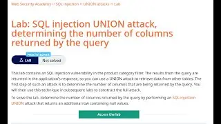 Web Security Academy | SQLi | 3 - Determine Number of Columns