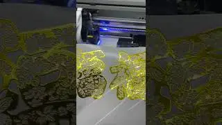 UV DTF Printer Printing on Golden Film #bronzing #tranfers bronzing & silver stamping scheme
