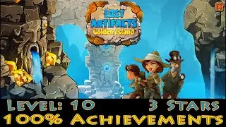 Lost Artifacts Golden Island, Level 10 Earning 3 Stars, 100% Achievements, 1080p/60FPS