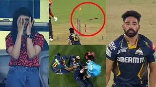 Kavya Maran hide her face when Mohammed Siraj 155 kmh speed throw broke stump during SRH vs GT match