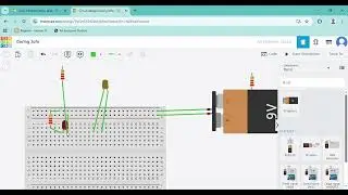 parallel and series circuit on breadboard using 3 resistors, LED, and 1 9 volts battery