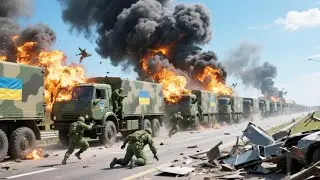 TODAY! A Ukrainian military logistics shipment was destroyed by Russian forces on the border.