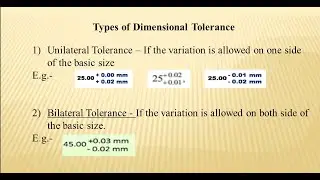 Tolerance and Limits ||  Types of tolerance || GD and T explained