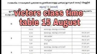 victers class time table  August 15
