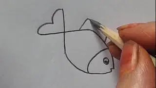 Fish drawing tutorial with plus mark /easydrawing teachings 