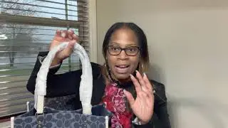 Denim Coach Dempsey Tote
