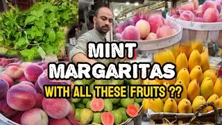 Tropical Mint Margaritas with Mango, Peach & Guava 