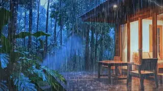 Cozy Rain Cabin with Thunder (3 Hours) | Deep Sleep & Peaceful Storm Sounds