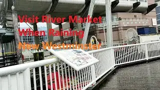 Walk around river market when raining, New Westminster, BC Canada