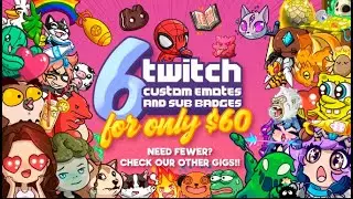 I will make amazing twitch emotes and badges in bulk for you