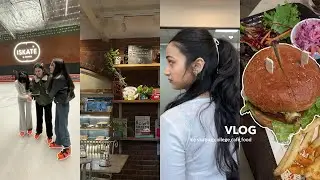 VLOG⛸️:￼ productive college day, iceskating Cafe hunting ,food ￼etc