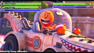 Dog Man (2025) Opening Scene with healthbars
