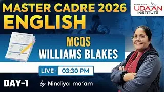 WILLIAMS BLAKES MCQ'S | PART-35 | Master Cadre English 2026 | by Nindiya Ma'am