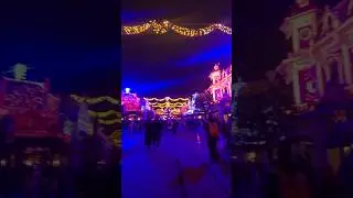 A festive Main Street at Disneyland Paris