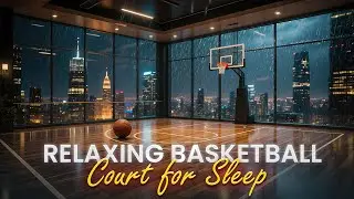 2 Hours of Rainy Basketball Court Ambience | Sleep, Relax, Study