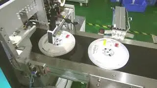 disc loading feeding print labelling machine automatic customized labels printer applicator