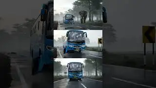 Bus vs Elephant Crash | Early Morning Rural Road Accident Caught on Cam #shorts #viralvideo
