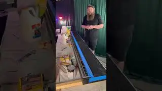 Laying gravel on our modular layout. One step closer to finished layout. 🚂 #modelrailroad #train
