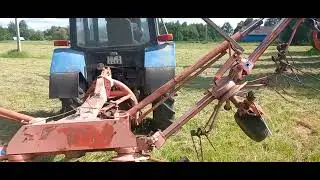 Ворошение, вспушевание сена. Роторные грабли-ворошилки KUHN GF8501 на МТЗ-82