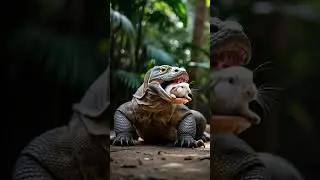 Komodo Dragon Devours Rabbit in Seconds! #animals #shorts #story #adventure #wildlife