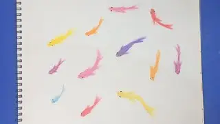 Colourful fishes in 3d view made with crayons | Mishi Arts 