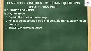 CLASS 12 ECONOMICS &ndash; MOST IMPORTANT QUESTIONS (BOARD EXAM 2026) #12theconomics #cbse2026 #livestream