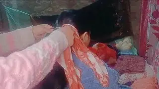 ASMR beautiful ponytail with scarf 🎀 she enjoy it & she was feeling very relaxed😌😴