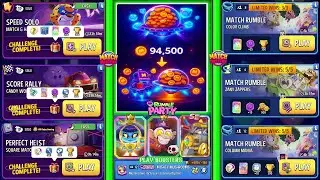 Complete 94,500 COINS~SPACE CHASE 🚀 (PARTY+3 SOLO+3 RUMBLE) Square Matches/Candy World/Match & Hatch