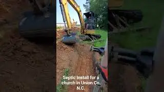 Septic Install. #lasermeasure #qcseptic #trenchdig #septicfield #drainfield #monroenc