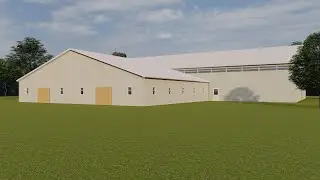 Riding Arena Rendering with Horse stalls