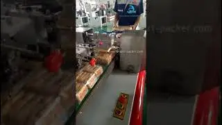 Automatic cake bag horizontal bulk pack flow pillow type film wrapping sealing bagging machine
