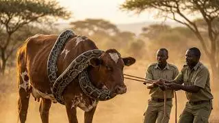 Brave Heroes Save Exhausted Cow from Giant Mutant Python&rsquo;s Attack🐂🐍