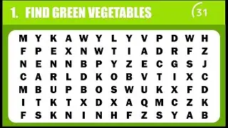 FIND GREEN VEGETABLES 🫑🥗🍏I WORD SEARCH | PUZZLE