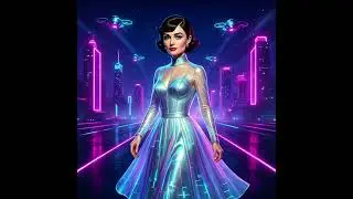 🌌 Audrey Hepburn in Neon Dreams  Futuristic & Eco Chic Fashion Evolution