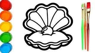 learn how to draw pearl in sea she painting,colouring,for kids, toddlers #lovely colouring