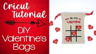 Cricut Tutorial: Make these cute Valentine's Tic Tac Toe bags with HTV!