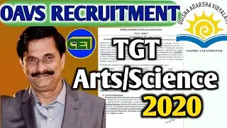 OAVS TGT SST/ODIA/MATH/SCIENCE Recruitment 2020 Notification 👍