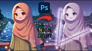 How to add neon light effect to a photo in Photoshop ||  Photoshop Project || Photoshop tutorial