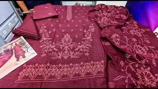 Peach Dhanak Embroidered Collection | Premium Peach Dhanak With Velvet Stripe Shawl |Sale Price