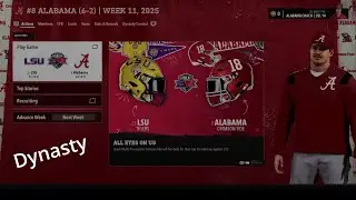 College Football 26 Dynasty Alabama vs Louisiana State (LSU) Week 11