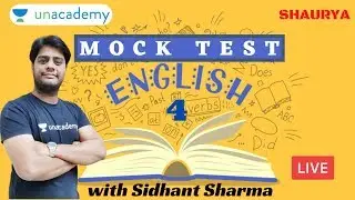 English Mock Test for CDS/CAPF 2020 | UPSC CDS/CAPF AC 2020 | English by Sidhant Sharma