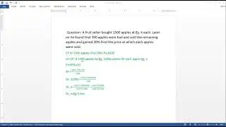 Profit and Loss problem for damage goods case.