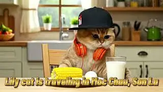 Lily cat is traveling in Moc Chau Son La 
