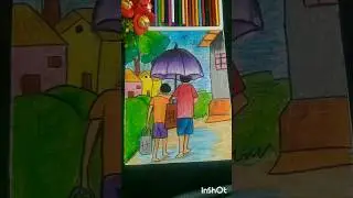 Village scene #drawing #scenery #@SketchSea