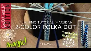 KUMIHIMO TUTORIAL 2-Color Polka Dot 14